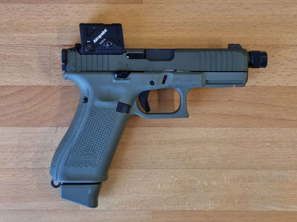 Pistole Glock Mod. 45 Hunter Gen5 Mos08/FS/M13.5x1LH/Green/COA - Image 3